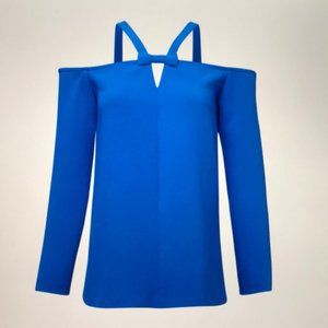 NWT Worth Blue Vintage Cold Shoulder Blouse